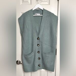 Zara Oversized Sweater Vest NWOT